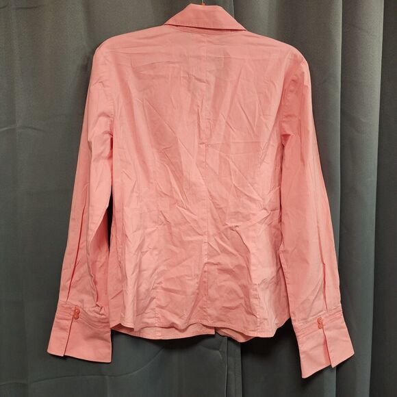 Ann Taylor LOFT Long Sleeve Button Up Shirt Womens Size 14 Pink/Orange - Picture 7 of 7